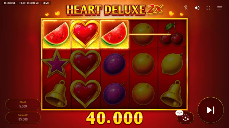 Heart Deluxe 2x - mchanganyiko wa kushinda na wild kwenye reel
